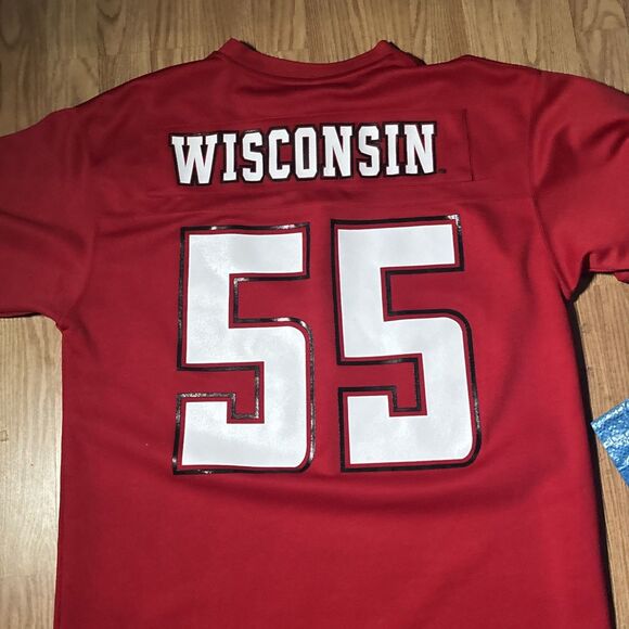 Vintage Wisconsin Badgers #55 Men’s Large Football Jersey by Xtreme Fanz Large - Picture 6 of 6